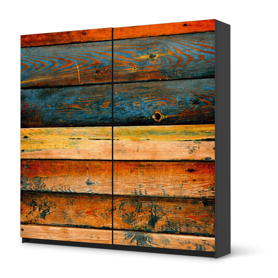Möbel Klebefolie Wooden - IKEA Pax Schrank 201 cm Höhe - Schiebetür - schwarz