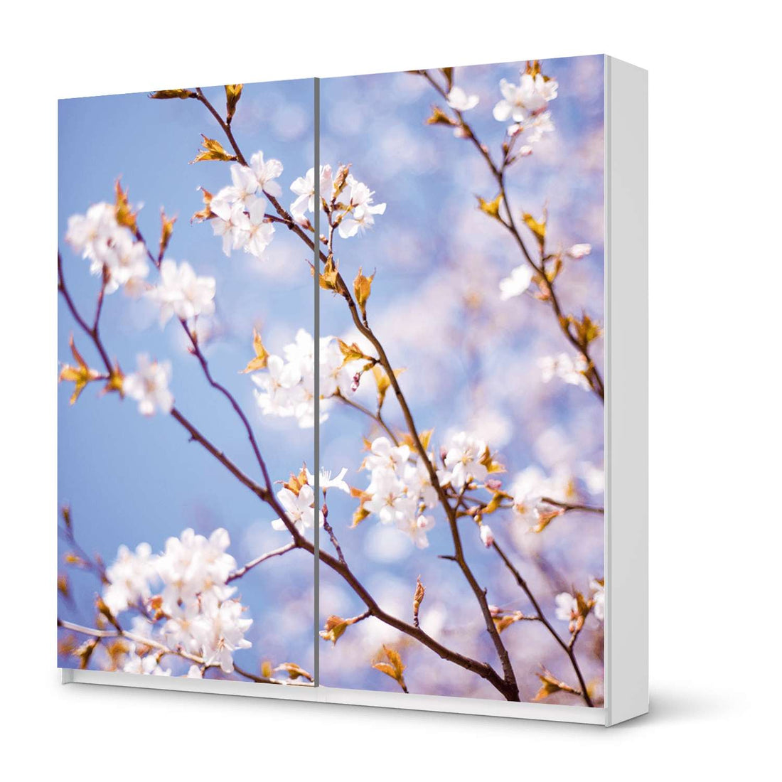 Möbel Klebefolie Apple Blossoms - IKEA Pax Schrank 201 cm Höhe - Schiebetür - weiss