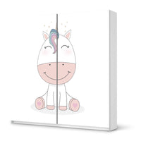 Möbel Klebefolie Baby Unicorn - IKEA Pax Schrank 201 cm Höhe - Schiebetür - weiss