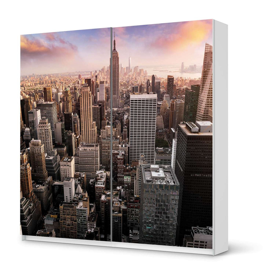 Möbel Klebefolie Big Apple - IKEA Pax Schrank 201 cm Höhe - Schiebetür - weiss