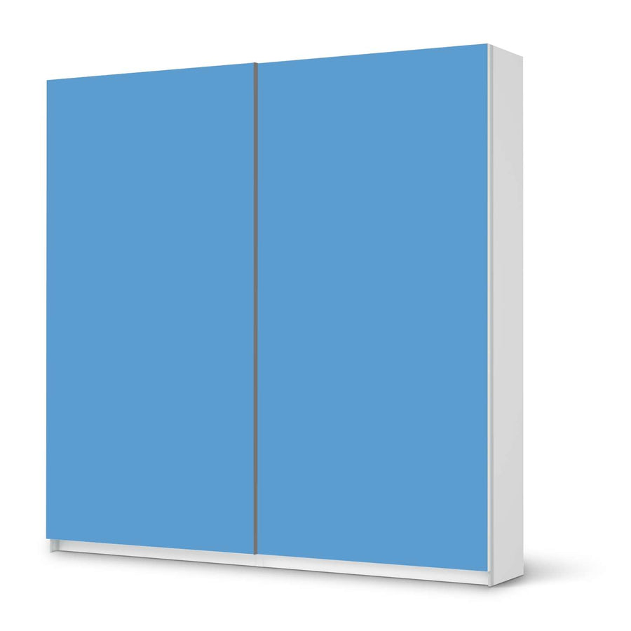 Möbel Klebefolie Blau Light - IKEA Pax Schrank 201 cm Höhe - Schiebetür - weiss