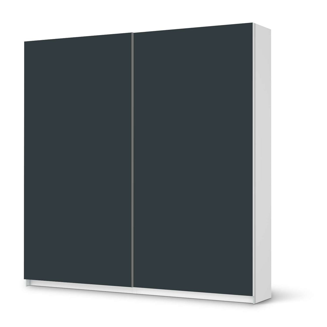 Möbel Klebefolie Blaugrau Dark - IKEA Pax Schrank 201 cm Höhe - Schiebetür - weiss
