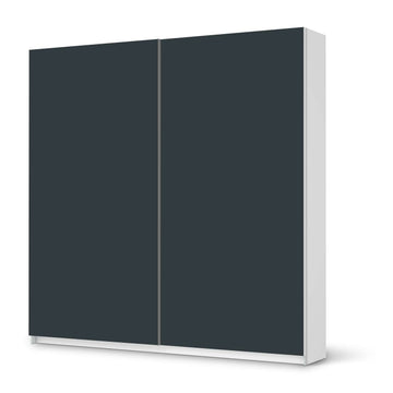 Möbel Klebefolie Blaugrau Dark - IKEA Pax Schrank 201 cm Höhe - Schiebetür - weiss