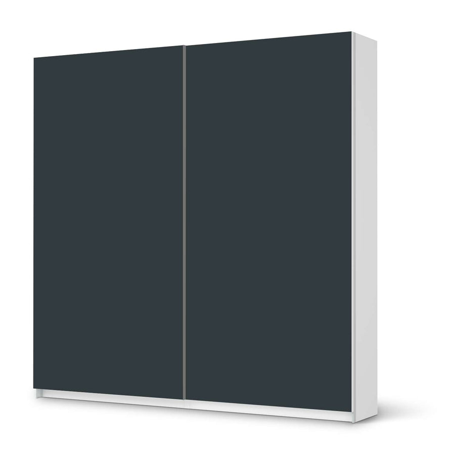 Möbel Klebefolie Blaugrau Dark - IKEA Pax Schrank 201 cm Höhe - Schiebetür - weiss