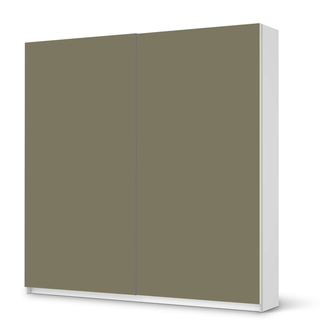 Möbel Klebefolie Braungrau Light - IKEA Pax Schrank 201 cm Höhe - Schiebetür - weiss