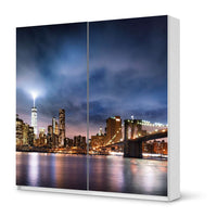 Möbel Klebefolie Brooklyn Bridge - IKEA Pax Schrank 201 cm Höhe - Schiebetür - weiss