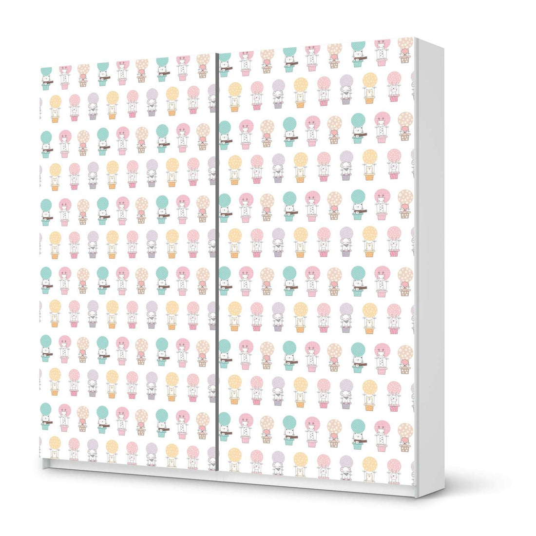 Möbel Klebefolie Flying Animals - IKEA Pax Schrank 201 cm Höhe - Schiebetür - weiss
