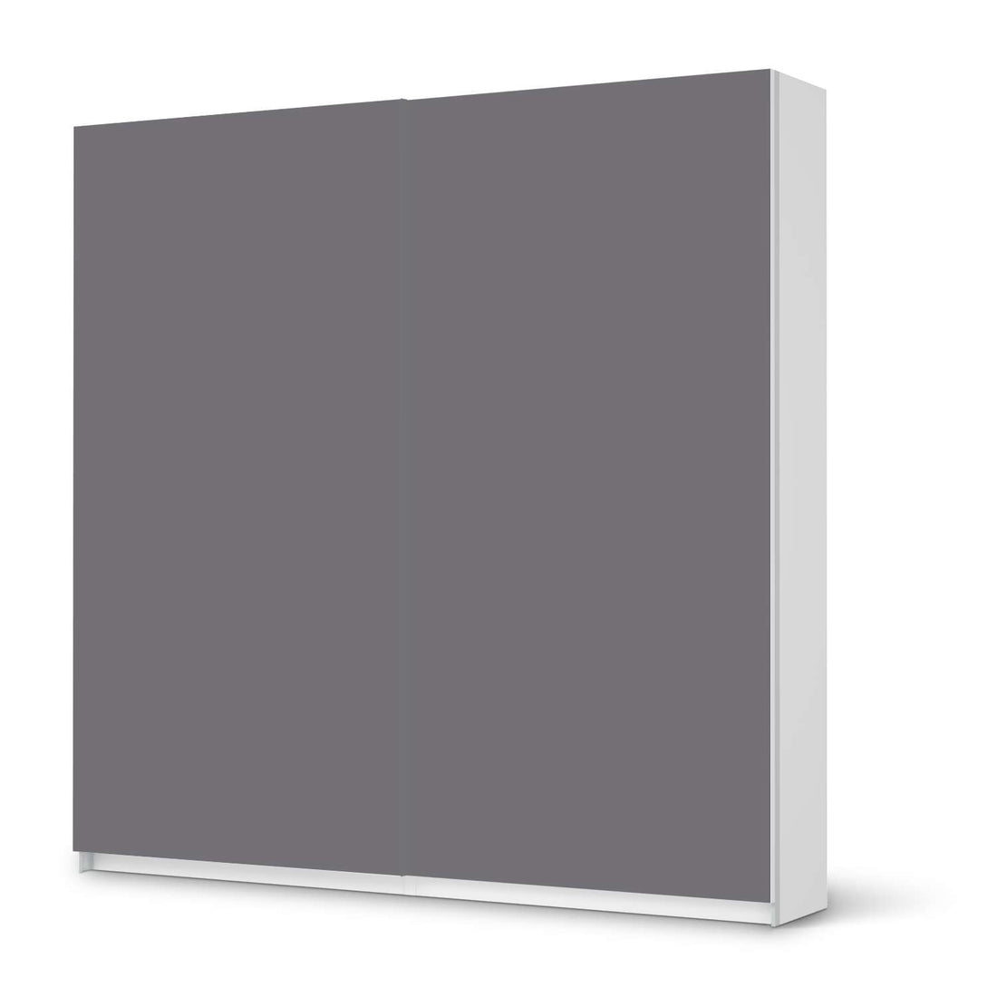 Möbel Klebefolie Grau Light - IKEA Pax Schrank 201 cm Höhe - Schiebetür - weiss