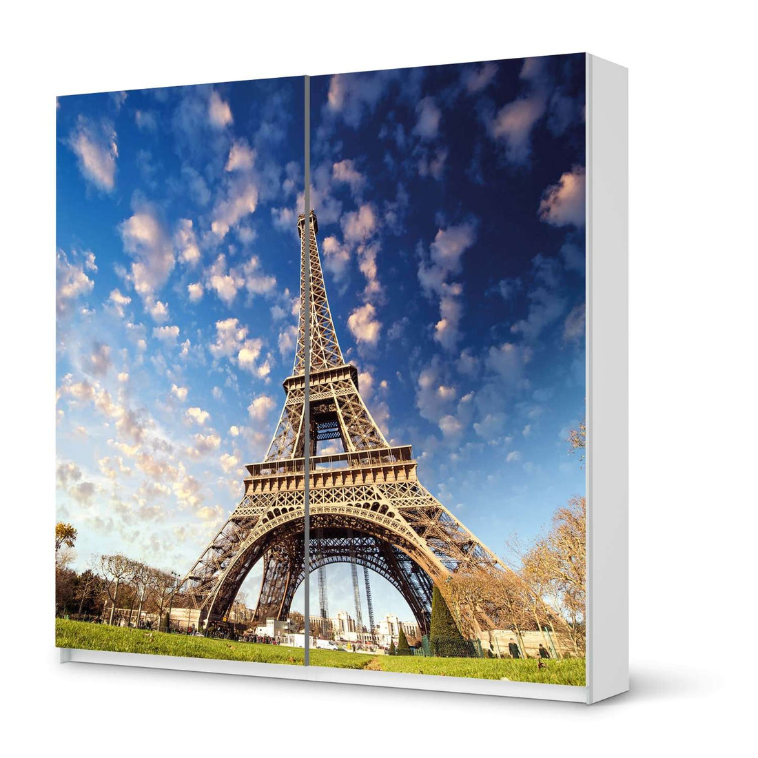 Möbel Klebefolie La Tour Eiffel - IKEA Pax Schrank 201 cm Höhe - Schiebetür - weiss