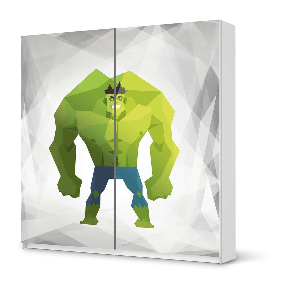 Möbel Klebefolie Mr. Green - IKEA Pax Schrank 201 cm Höhe - Schiebetür - weiss