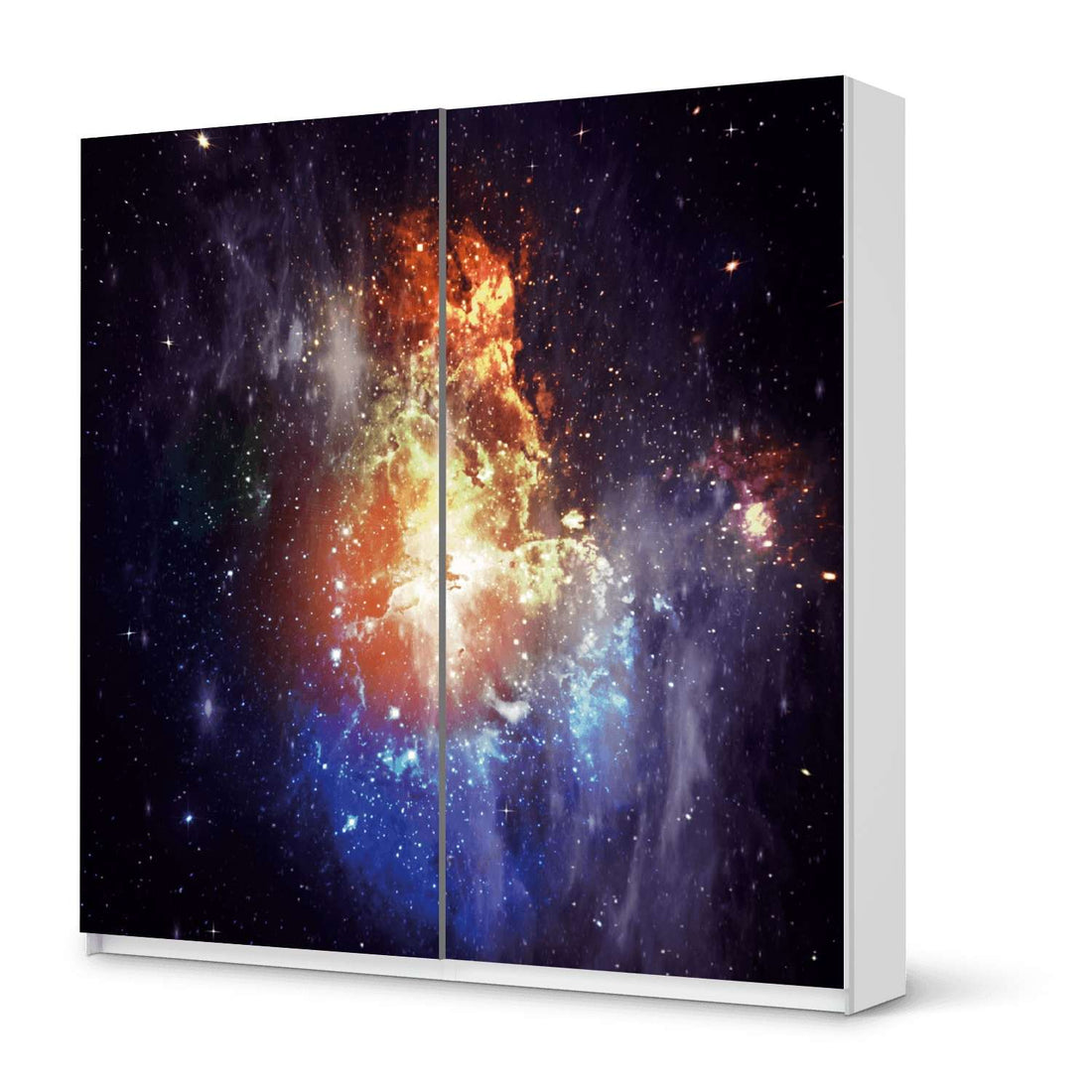 Möbel Klebefolie Nebula - IKEA Pax Schrank 201 cm Höhe - Schiebetür - weiss
