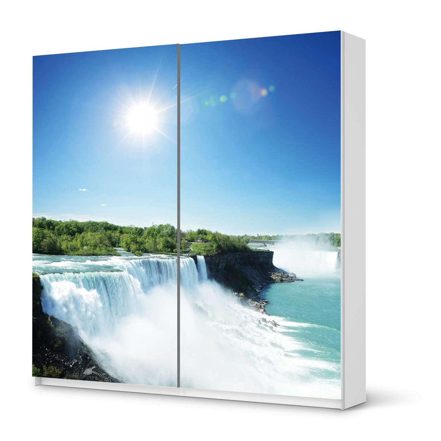 Möbel Klebefolie Niagara Falls - IKEA Pax Schrank 201 cm Höhe - Schiebetür - weiss