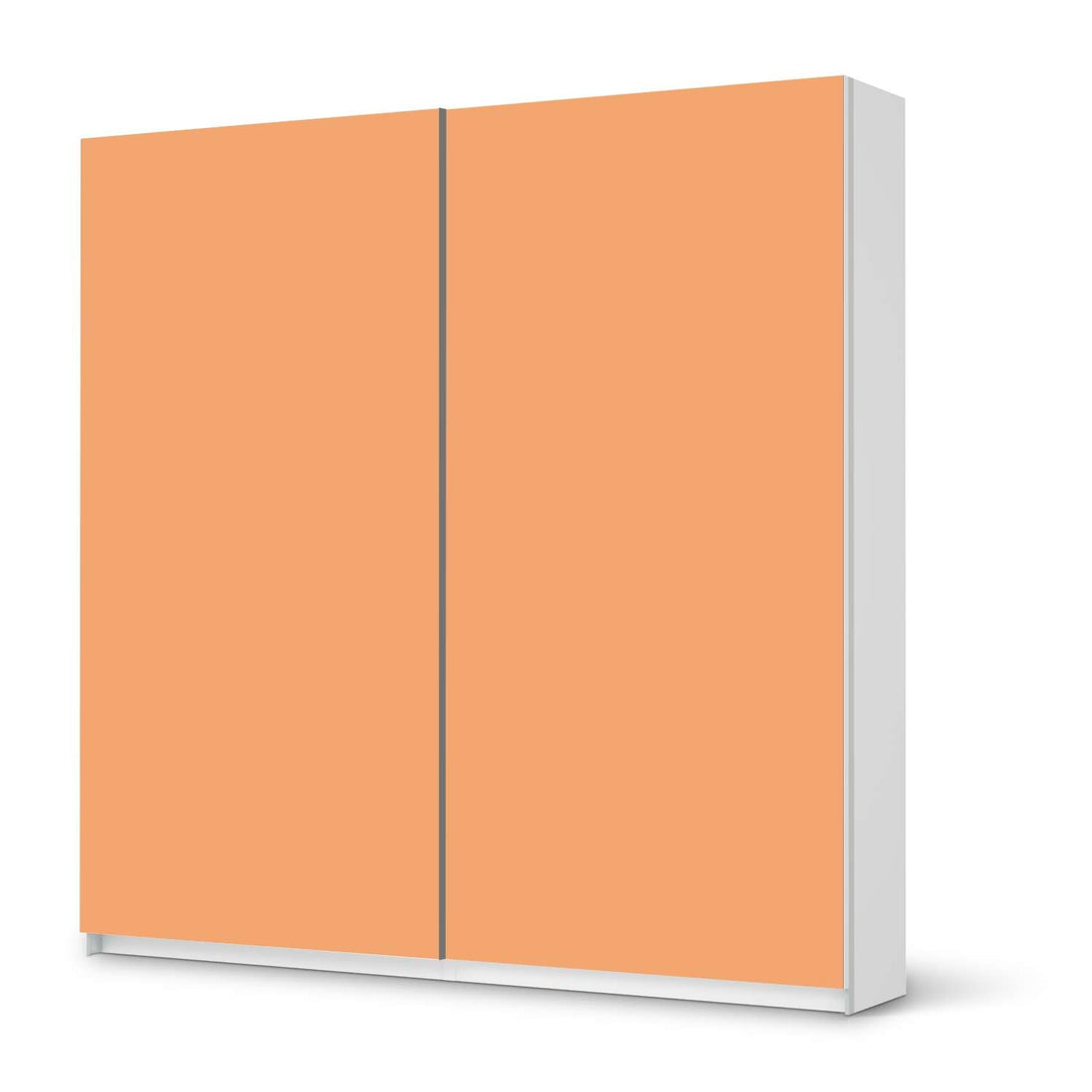 Möbel Klebefolie Orange Light - IKEA Pax Schrank 201 cm Höhe - Schiebetür - weiss