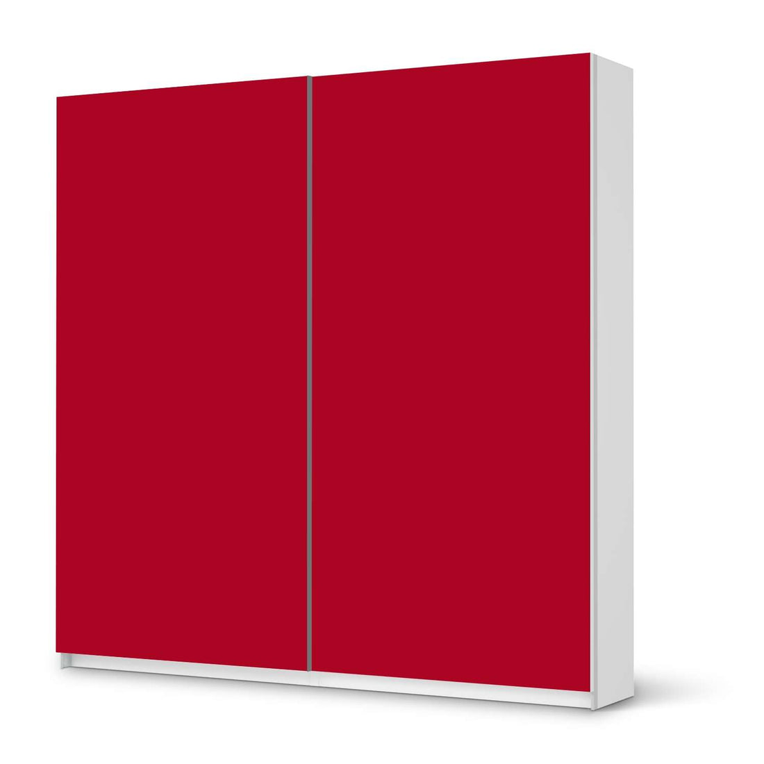 Möbel Klebefolie Rot Dark - IKEA Pax Schrank 201 cm Höhe - Schiebetür - weiss