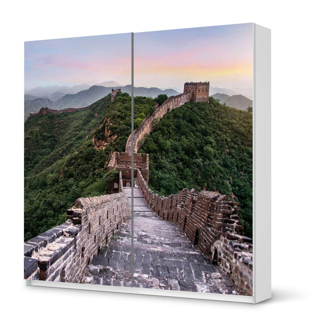 Möbel Klebefolie The Great Wall - IKEA Pax Schrank 201 cm Höhe - Schiebetür - weiss