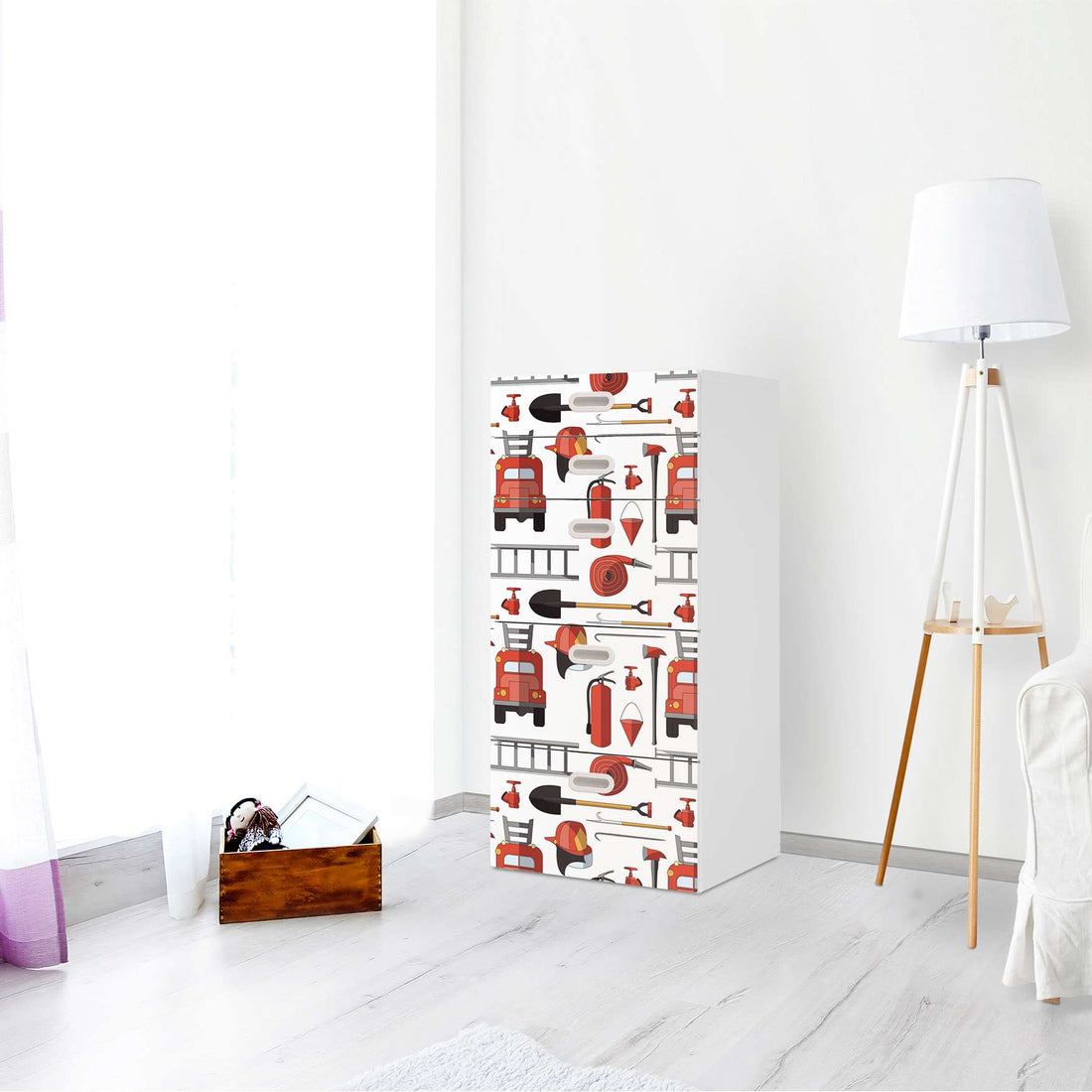 Möbel Klebefolie Firefighter - IKEA Stuva / Fritids Kommode - 5 Schubladen - Kinderzimmer