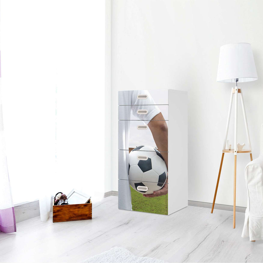 Möbel Klebefolie Footballmania - IKEA Stuva / Fritids Kommode - 5 Schubladen - Kinderzimmer