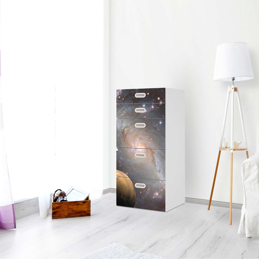 Möbel Klebefolie Milky Way - IKEA Stuva / Fritids Kommode - 5 Schubladen - Kinderzimmer