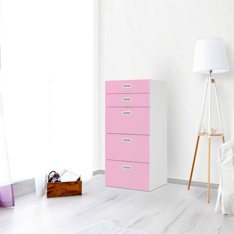 Möbel Klebefolie Pink Light - IKEA Stuva / Fritids Kommode - 5 Schubladen - Kinderzimmer
