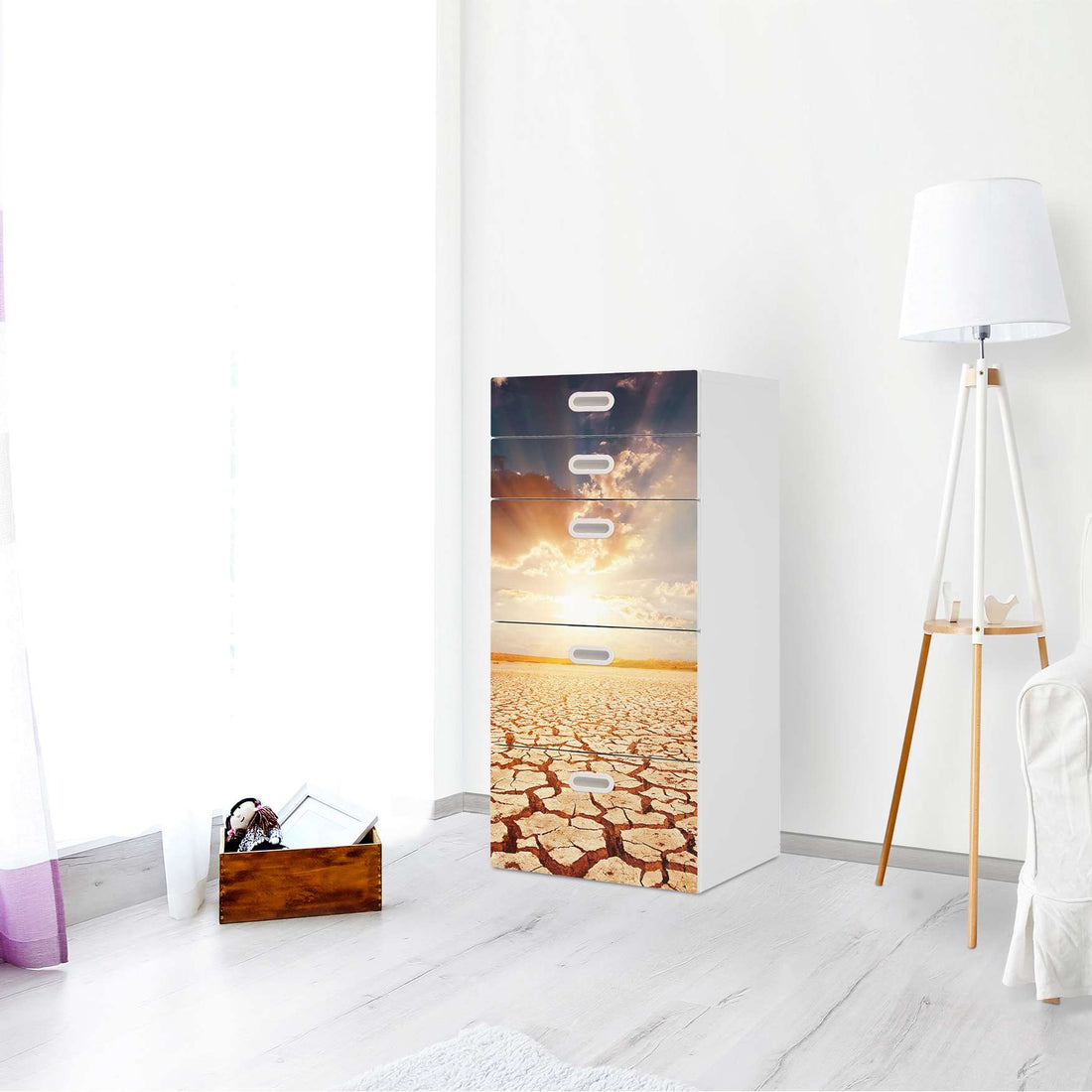 Möbel Klebefolie Savanne - IKEA Stuva / Fritids Kommode - 5 Schubladen - Kinderzimmer