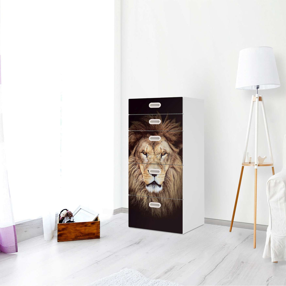 Möbel Klebefolie Wild Eyes - IKEA Stuva / Fritids Kommode - 5 Schubladen - Kinderzimmer