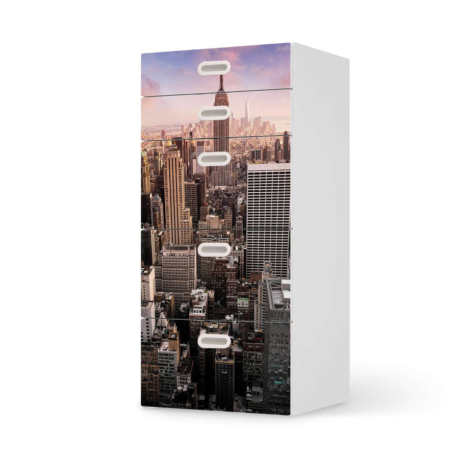 Möbel Klebefolie Big Apple - IKEA Stuva / Fritids Kommode - 5 Schubladen  - weiss