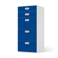 Möbel Klebefolie Blau Dark - IKEA Stuva / Fritids Kommode - 5 Schubladen  - weiss