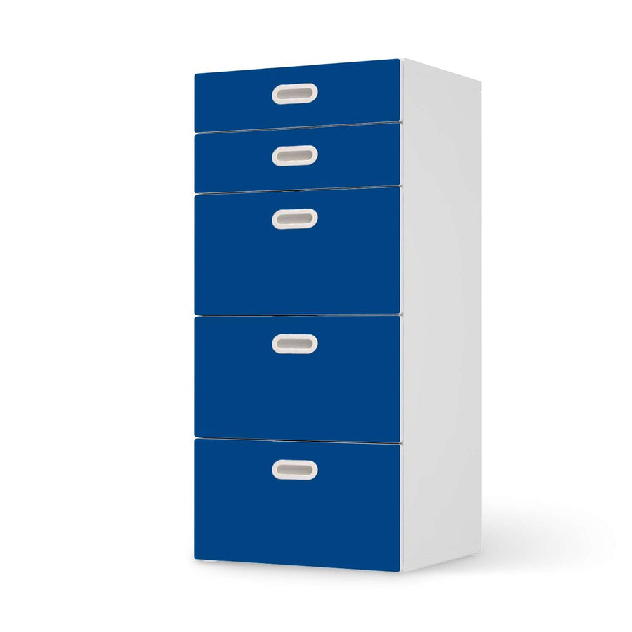 Möbel Klebefolie Blau Dark - IKEA Stuva / Fritids Kommode - 5 Schubladen  - weiss