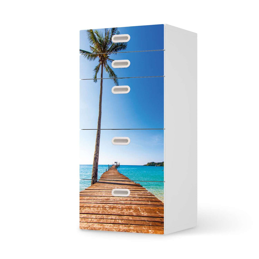 Möbel Klebefolie Caribbean - IKEA Stuva / Fritids Kommode - 5 Schubladen  - weiss