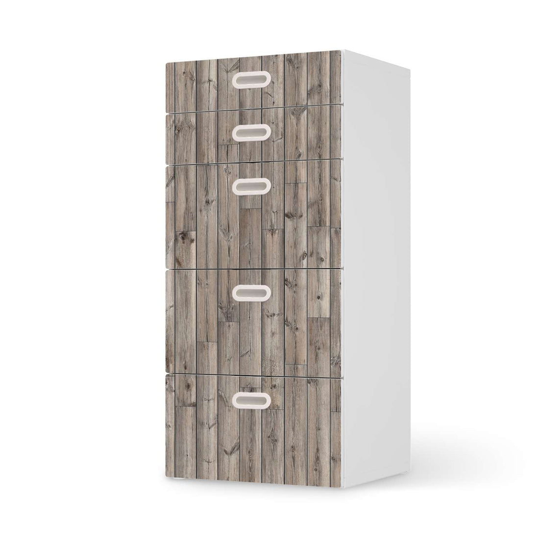 Möbel Klebefolie Dark washed - IKEA Stuva / Fritids Kommode - 5 Schubladen  - weiss