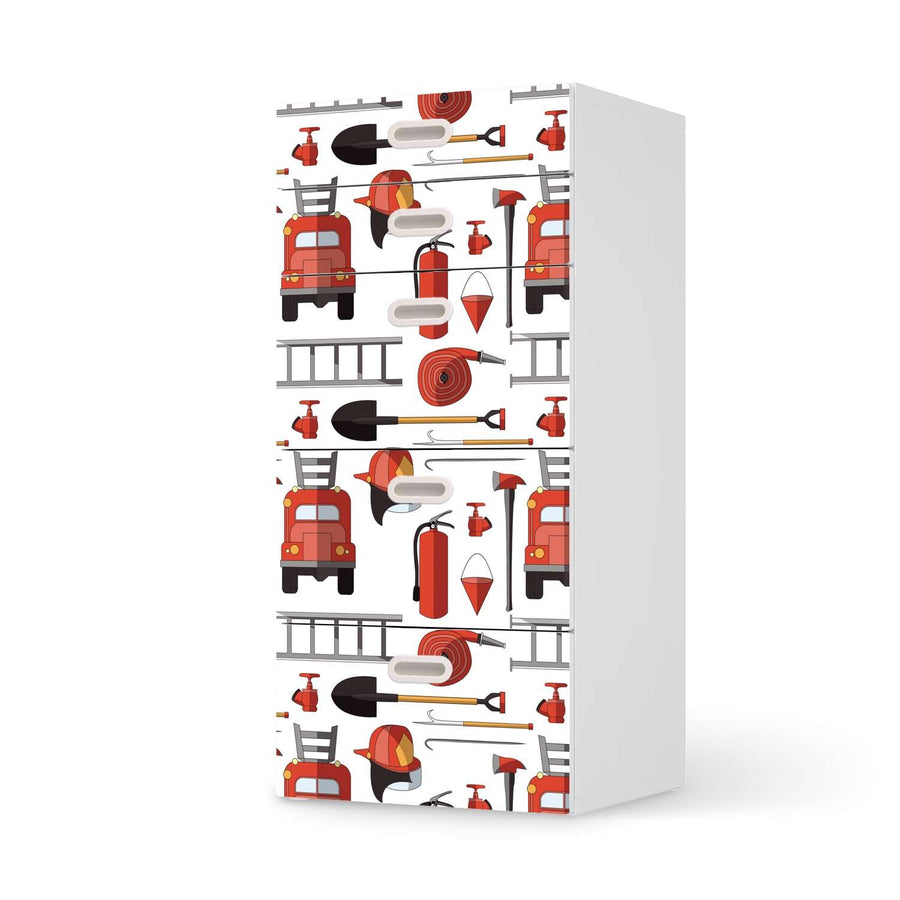 Möbel Klebefolie Firefighter - IKEA Stuva / Fritids Kommode - 5 Schubladen  - weiss