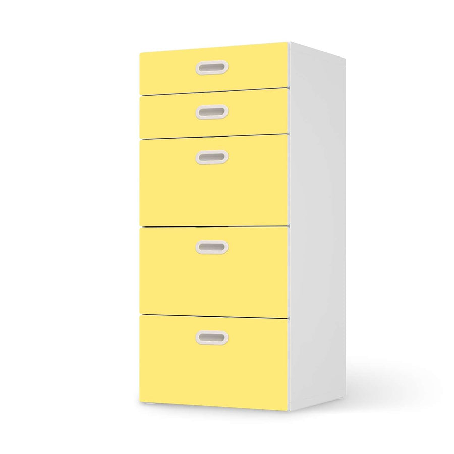 Möbel Klebefolie Gelb Light - IKEA Stuva / Fritids Kommode - 5 Schubladen  - weiss