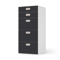 Möbel Klebefolie Grau Dark - IKEA Stuva / Fritids Kommode - 5 Schubladen  - weiss