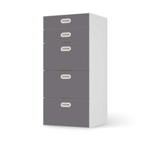 Möbel Klebefolie Grau Light - IKEA Stuva / Fritids Kommode - 5 Schubladen  - weiss