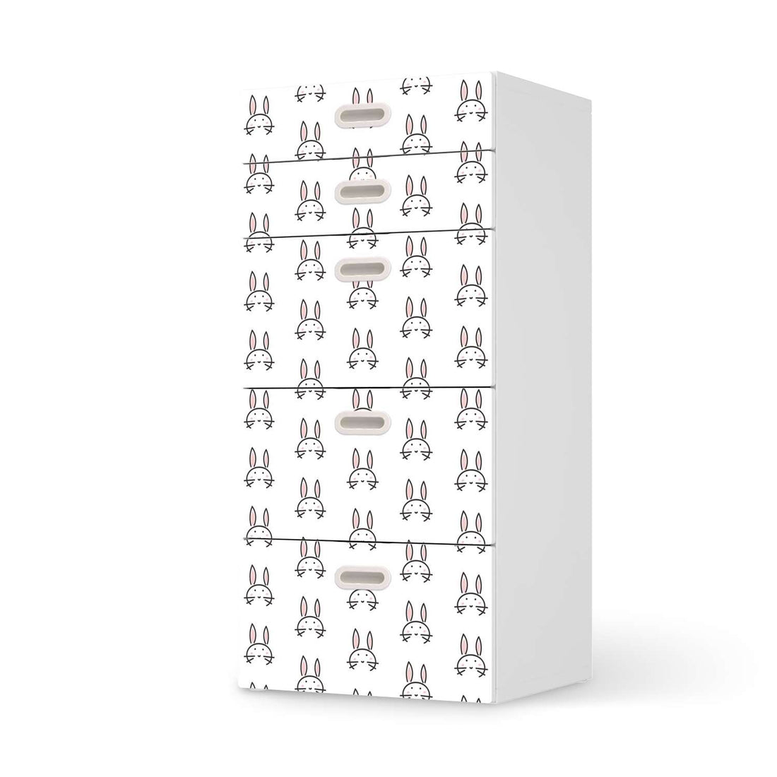 Möbel Klebefolie Hoppel - IKEA Stuva / Fritids Kommode - 5 Schubladen  - weiss