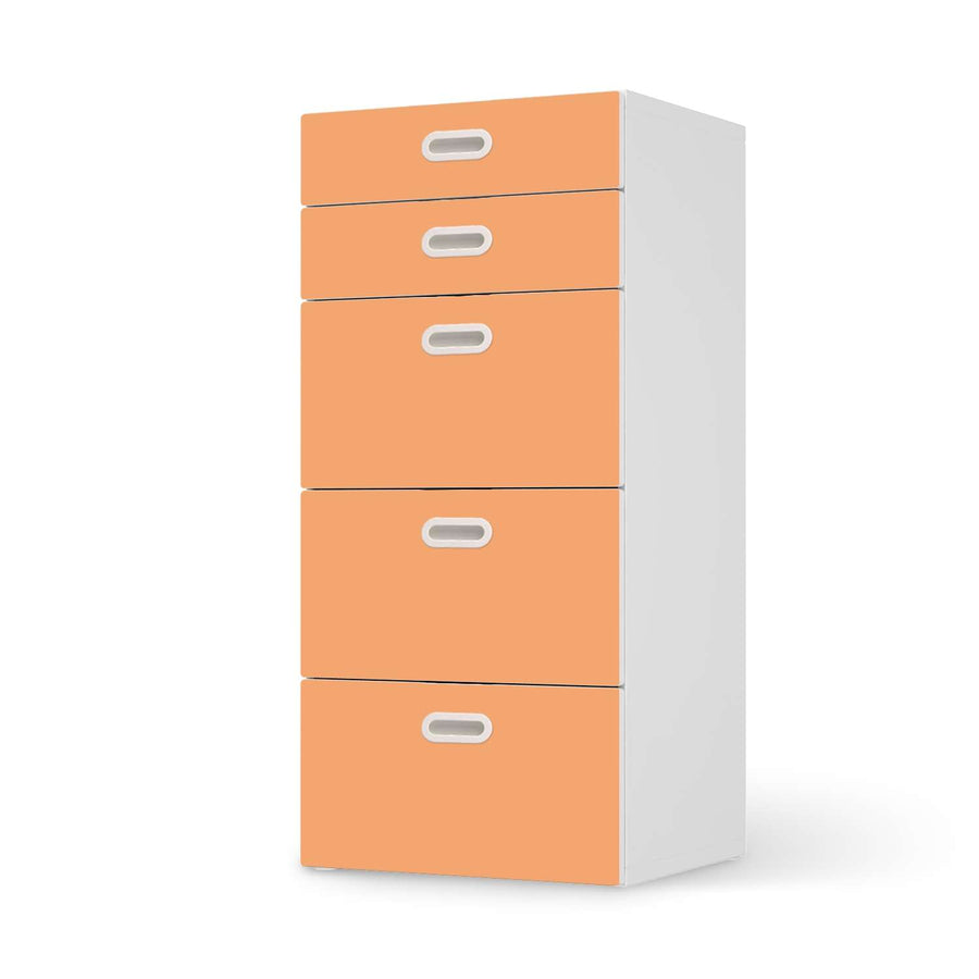 Möbel Klebefolie Orange Light - IKEA Stuva / Fritids Kommode - 5 Schubladen  - weiss