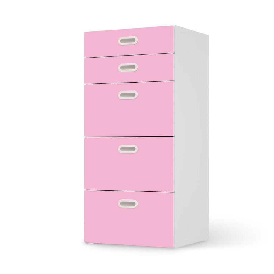 Möbel Klebefolie Pink Light - IKEA Stuva / Fritids Kommode - 5 Schubladen  - weiss