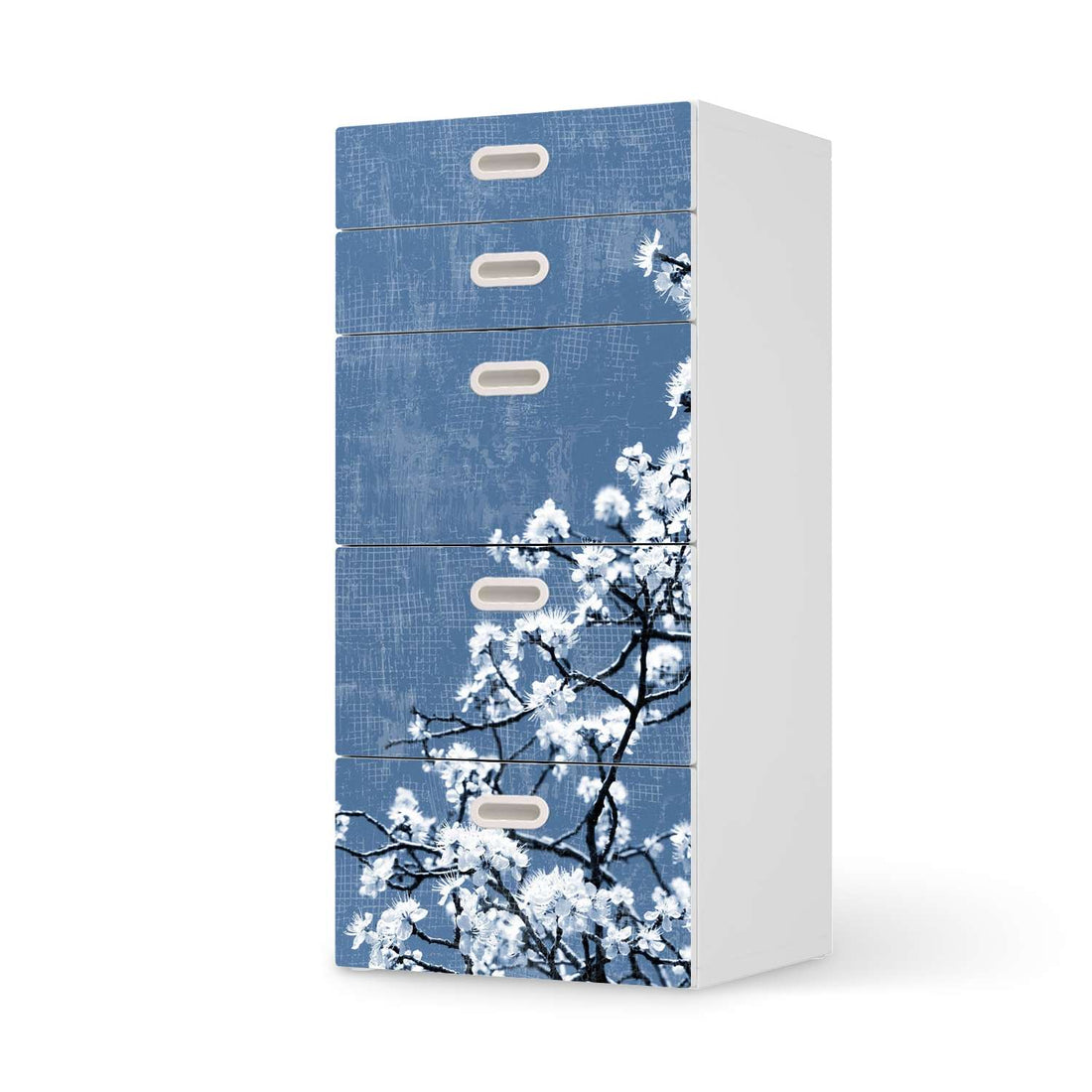 Möbel Klebefolie Spring Tree - IKEA Stuva / Fritids Kommode - 5 Schubladen  - weiss