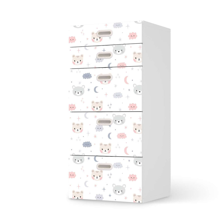 Möbel Klebefolie Sweet Dreams - IKEA Stuva / Fritids Kommode - 5 Schubladen  - weiss