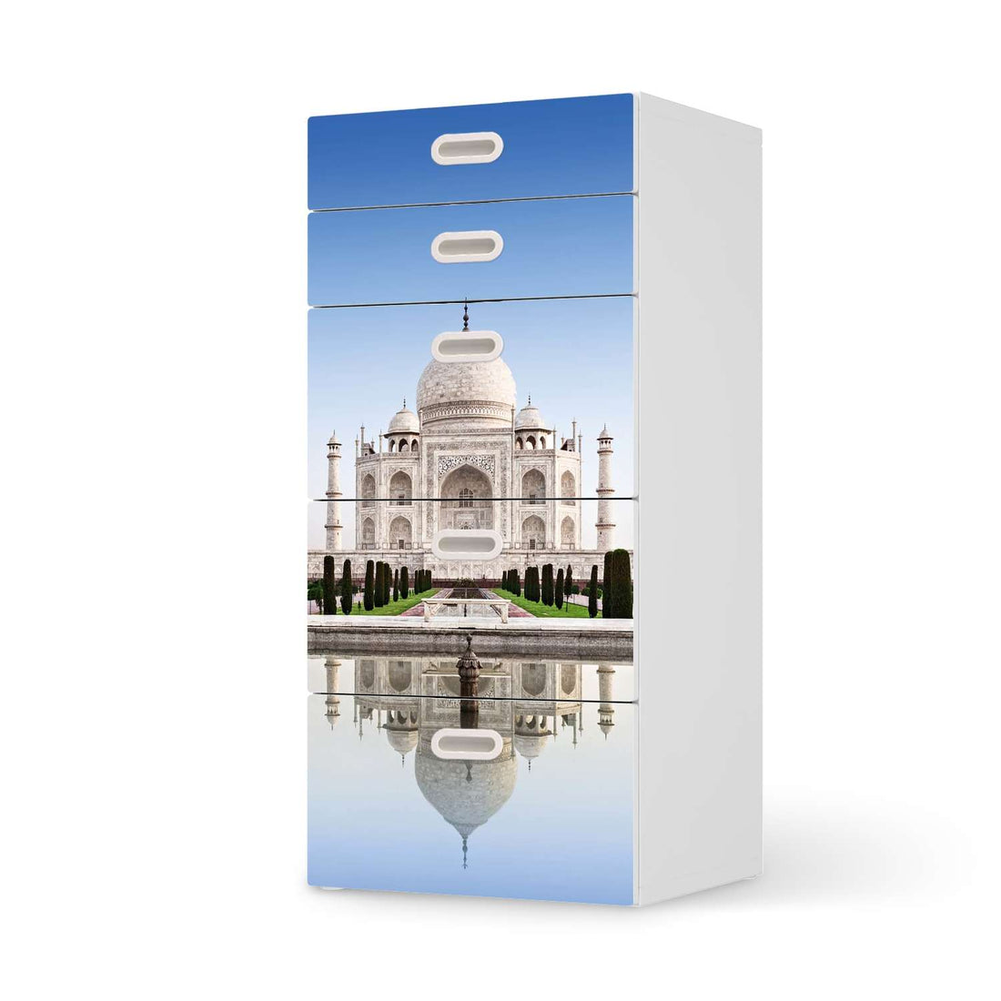 Möbel Klebefolie Taj Mahal - IKEA Stuva / Fritids Kommode - 5 Schubladen  - weiss