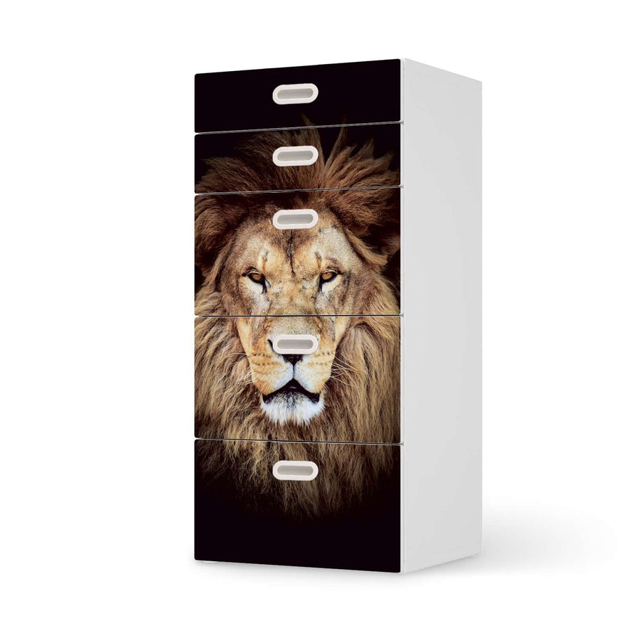 Möbel Klebefolie Wild Eyes - IKEA Stuva / Fritids Kommode - 5 Schubladen  - weiss