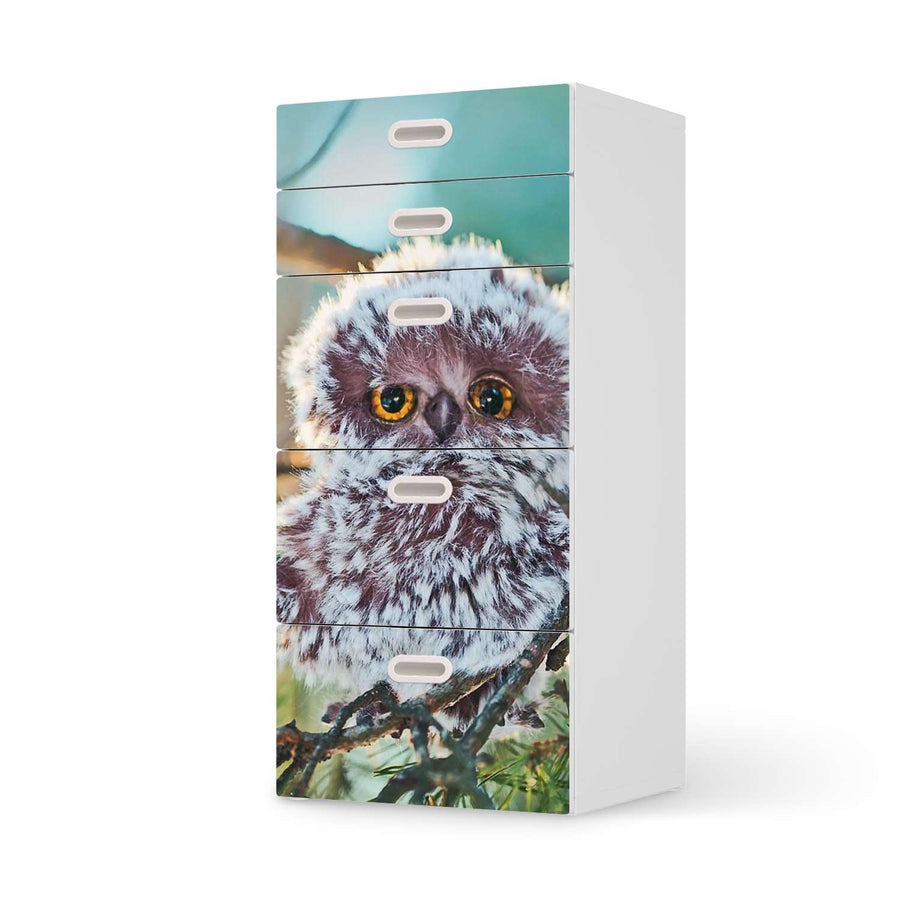 Möbel Klebefolie Wuschel - IKEA Stuva / Fritids Kommode - 5 Schubladen  - weiss
