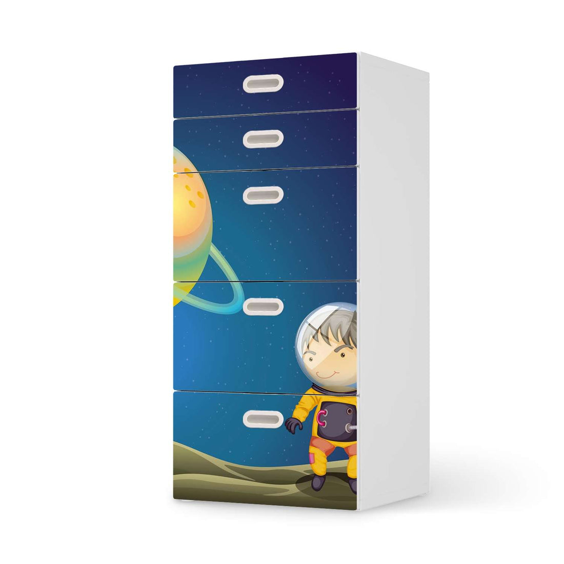 Möbel Klebefolie Young Explorer - IKEA Stuva / Fritids Kommode - 5 Schubladen  - weiss