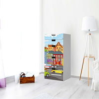 Möbel Klebefolie City Life - IKEA Stuva Kommode - 5 Schubladen - Kinderzimmer