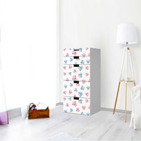 Möbel Klebefolie Eulenparty - IKEA Stuva Kommode - 5 Schubladen - Kinderzimmer