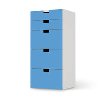 Möbel Klebefolie Blau Light - IKEA Stuva Kommode - 5 Schubladen  - weiss