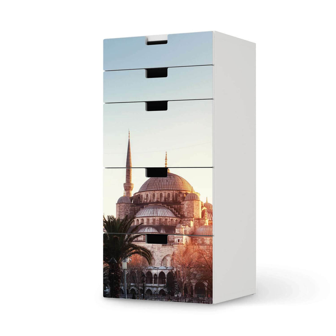 Möbel Klebefolie Blue Mosque - IKEA Stuva Kommode - 5 Schubladen  - weiss