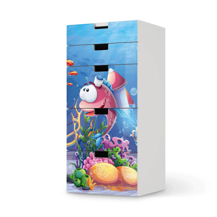 Möbel Klebefolie Bubbles - IKEA Stuva Kommode - 5 Schubladen  - weiss