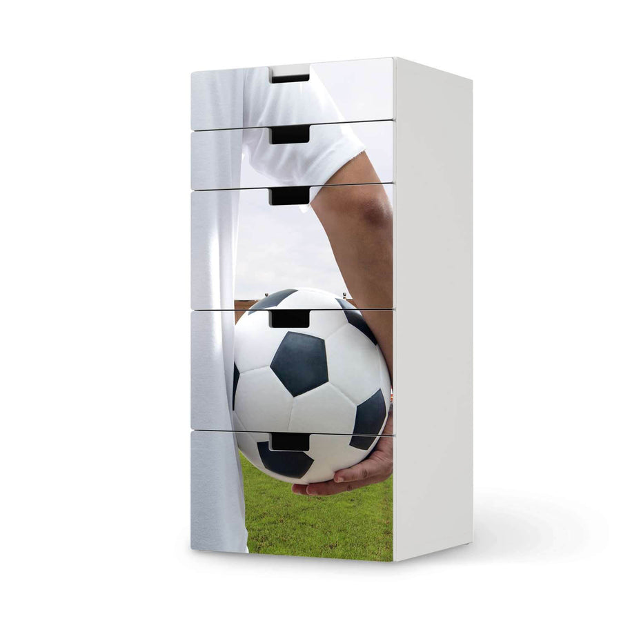 Möbel Klebefolie Footballmania - IKEA Stuva Kommode - 5 Schubladen  - weiss
