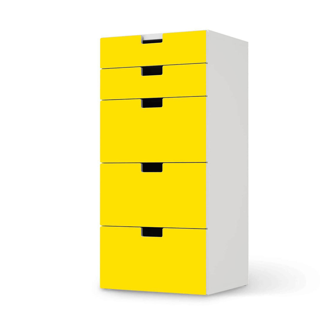 Möbel Klebefolie Gelb Dark - IKEA Stuva Kommode - 5 Schubladen  - weiss